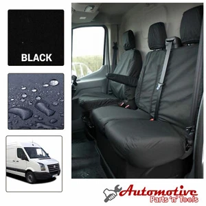 Black Tailored Seat Covers for Volkswagen Crafter Soft Front Driver & Passengers - Picture 1 of 4