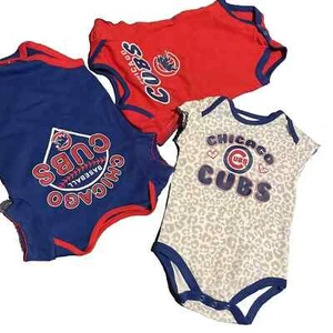 NWT Chicago Cubs MLB Baseball 3-piece Bodysuit Set For Baby - Picture 1 of 5