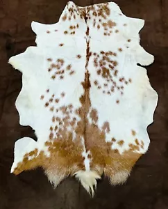 Dual Color Goat Hide, Real Leather Fur, Nordic Summer Coat, Animal Skin Pelt - Picture 1 of 9