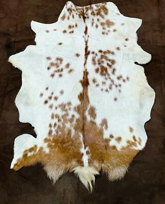 Dual Color Goat Hide, Real Leather Fur, Nordic Summer Coat, Animal Skin Pelt - Image 1 of 4