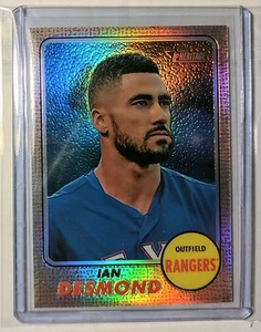 2017 Topps Heritage Ian Desmond #THC-458 rifrattore cromato #343/568 Rangers - Foto 1 di 2