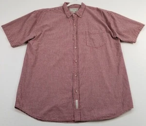 U.S. Expedition Button Up Shirt Mens L Large Red Green Plaid Pocket Short Sleeve - Picture 1 of 9