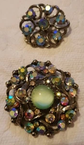 Vintage Rainbow Crystal Brooch And Shoe Buckle ? - Picture 1 of 2