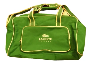 Lacoste Garment Travel Luggage Bright Green Logo Unisex Large Duffle Bag 11"x19" - Picture 1 of 11