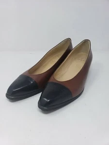 Vtg Narrow Bruno Magli Made Italy Short Heels Burgundy/Wine Red Womens Sz 7.5 AA - Picture 1 of 11