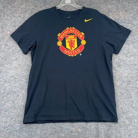 Manchester United Shirt Mens XL Black Red Soccer Football Futbol Nike Casual Cover