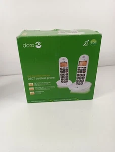 Doro DECT Cordless Telephone Big Button White Twin Pack PHONEEASY 100WD - Zdjęcie 1 z 5