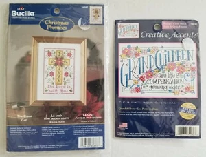 GEZÄHLTES KREUZSTICH 2 STÜCK BUCILLA & ABMESSUNGEN WEIHNACHTEN/ENKELKINDER - Bild 1 von 4