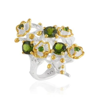 Ring Diopside Chrome Silver 925 Sterling Gemstone Jewelry Handmade Size All - Image 1 of 4