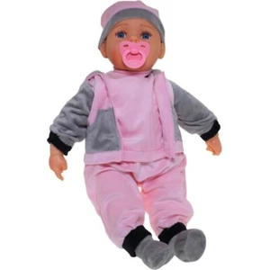 Cotton Candy - Baby Doll Chloe With Dummy - Pink/grey Outfit - Picture 1 of 2