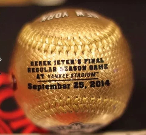 DEREK JETER FINAL HOME GAME SEASON 9/25/14 OFFICIAL GOLD BALL YANKEE STADIUM NY Cover