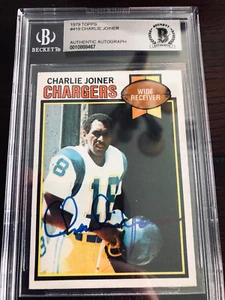 Tarjeta automática Chargers Charlie Joiner auténtica firmada 1979 Topps #419 losa BAS - Imagen 1 de 1