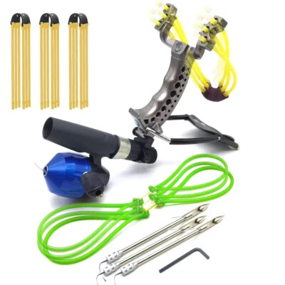 Fishing Slingshot Wrist Rocket Catapult fishing Darts Reel Bowfishing Kit - Image 1 of 4