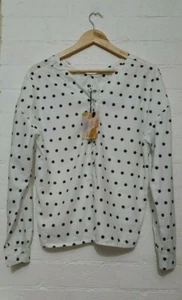 BNWT IMXIANG Designer Label Womens Black & White Polka Dot Blouse Top, Size S - Picture 1 of 7