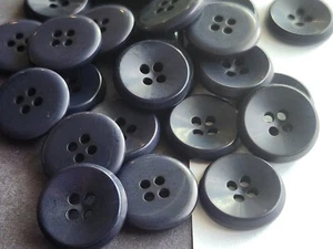 12 Navy Blue concave center 4-hole sew through Plastic Buttons 3/4" 20mm  - Picture 1 of 7
