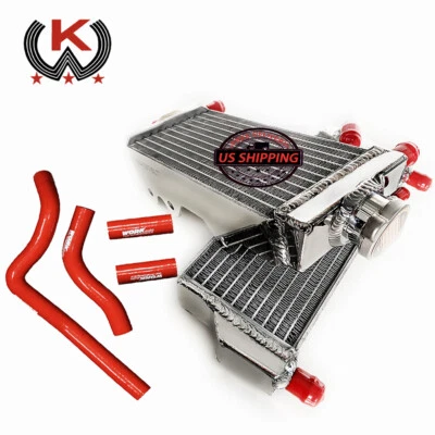 ALL Aluminum Radiator+Red Hose fit HONDA CR250R CR250 R 1992-1996 1993 1994 1995 - Image 1 of 4