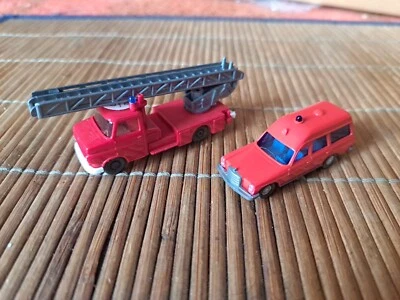 Konvolut Wiking 602 1:87 Feuerwehr Sankra Krankenwagen Binz, Leiterwagen  - Bild 1 von 4