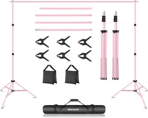 Photo Studio Backdrop Support System, 10ft/3m Wide 6.6ft/2m High Adjustable Back - Picture 1 of 8