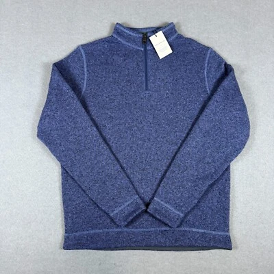 Peter Millar Crown Men's Quarter Zip Fleece Pullover Sweater Blue Size S Golf - Image 1 of 4