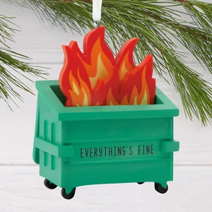 Hallmark Schuhkarton DUMPSTER FIRE Everything's Fine Christmas Ornament NEU🔥 - Bild 1 von 3