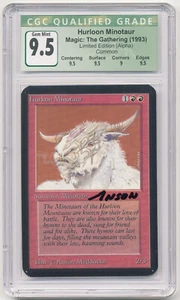 Graded Signed Hurloon Minotaur CGC 9.5 GEM MINT Alpha Artist Anson Maddocks MTG! - Picture 1 of 2