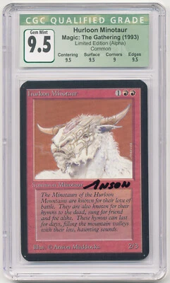 Graded Signed Hurloon Minotaur CGC 9.5 GEM MINT Alpha Artist Anson Maddocks MTG! - Image 1 of 2