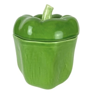 H&HD Green Bell Pepper Canister Cookie Jar Lidded 1990 Hearth & Home Designs - Picture 1 of 5