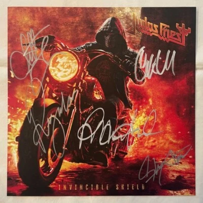 Judas Priest - Invincible Shield (2-LP PURPLE Vinyl) FULLY AUTOGRAPHED By All 5 - Image 1 of 4