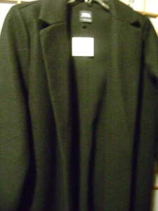 NWT Zara Womens Black Overcoat Jacket Size Large - Picture 1 of 6