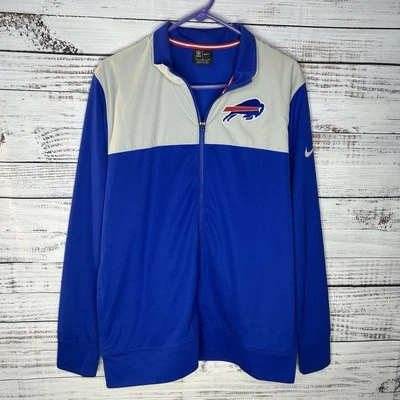 Chaqueta deportiva Nike Buffalo Bills NFL con logotipo lateral cremallera completa azul gris para hombre mediana Foto 1 de 4