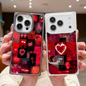 Coque pour iPhone 17 Pro Max Air 16 15 14 13 12 11 Coeur rouge Coque de silicone - Picture 1 of 15