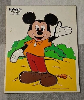 Rompecabezas de madera Playskool 190-05 Mickey Mouse y el pato Donald naranja juguete para niños Foto 1 de 2