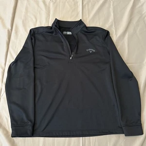 Callaway Black Long Sleeve Side Pockets 1/4 Zip Pullover Shirt Size M - Picture 1 of 4