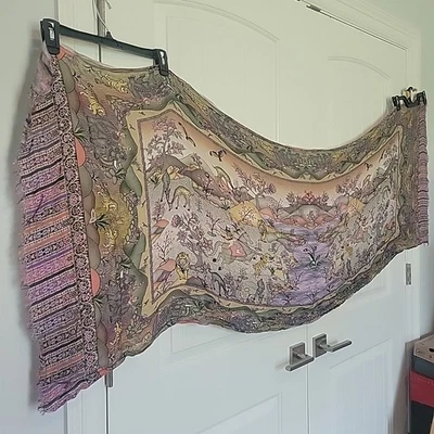 动物印花羊毛披肩裹巾紫色条纹波西米亚民族印度 75 — 第 1/4 张图片