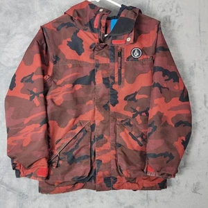 Volcom Jacket Youth Size M Red Camo Camoflauge Hooded Winter VS INS 2017 - Picture 1 of 24