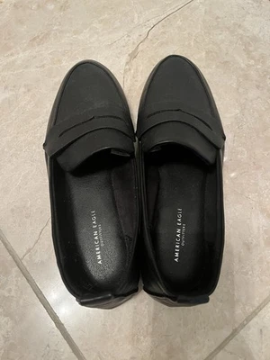 American Eagle змеиной кожи мокасины черный плоский W6 работы бизнес новый без ЯРЛЫКОВ обувь кроссовки - Изображение 1 из 2