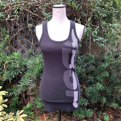 Camiseta sin mangas bebe Sport talla S BBSP negra y plateada con logotipo estampado espalda deportiva acanalada gimnasio Foto 1 de 4