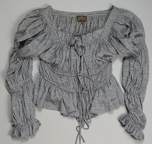 Blusa Top Vivienne Westwood Anglomania Lana Talla XL Gris Mangas Recortadas - Imagen 1 de 6