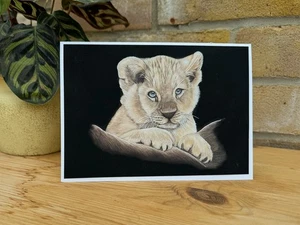 Lion Cub Portrait Fine Art Print Greeting Card, Suitable for any Occasion - Picture 1 of 3
