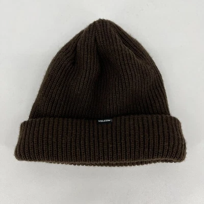 Volcom Knit Beanie Adult One Size Brown Fleece Lined Winter Cap - Image 1 of 4