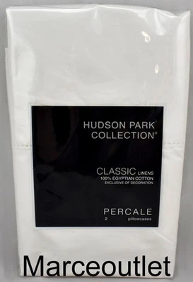 Hudson Park Classic Linens Egyptian Cotton Percale KING Pillowcases White - Image 1 of 4