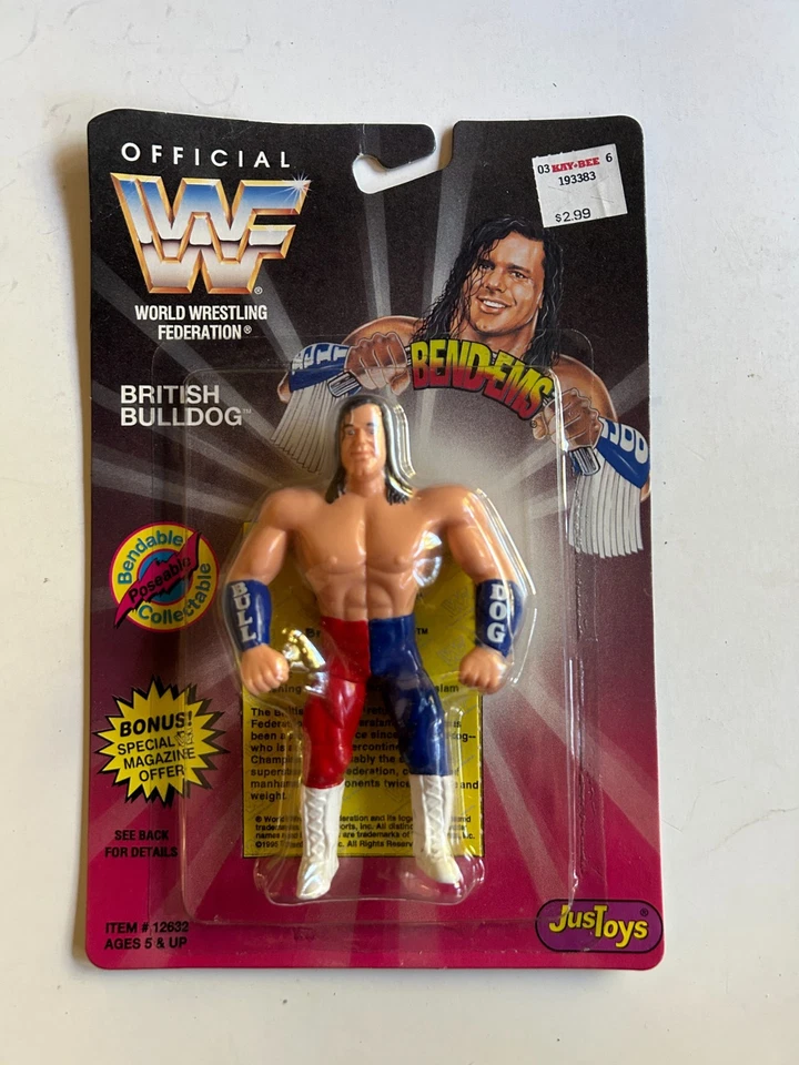 British Bulldog WWE WWF Vintage Bend-ems Series 1 Just Toys 1995 Figure 2