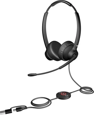 Cyber Acoustics AC-304C USB-C Stereo Headset with AI Noise Cancelation Mic NIB - Image 1 of 4