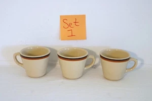 SHENANGO RESTAURANT USA INCA WARE SHO177 Black Brown Orange GREEN BS Cups Qty 3 - Picture 1 of 24