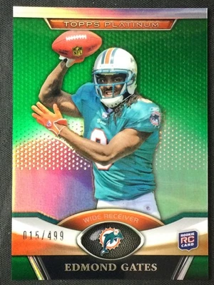 2011 Topps Platinum #62 Edmond Gates Miami Dolphins Green /499 RC - Image 1 of 2