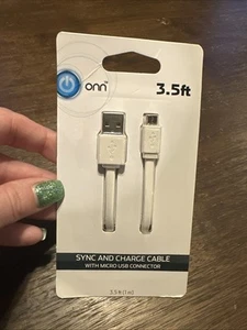 Onn Sync and Charge Cable with Micro USB Connector - Picture 1 of 3