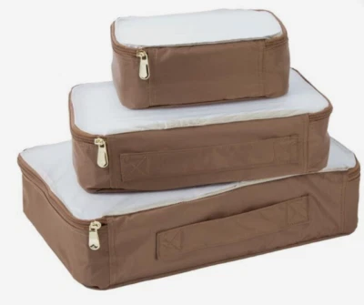 *Cubos de embalaje de viaje de 3 piezas marrón Samantha - marrón topo - nuevos con etiquetas Foto 1 de 2