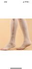 Zippered Compression Stockings Beige Open Toe Knee Stockings S/M Men/Women