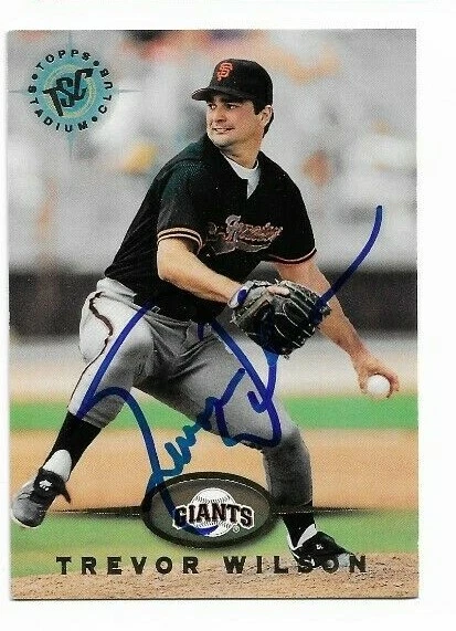 1995 Topps Stadium Club TREVOR WILSON Signed Card autograph giants  - Image 1 of 1