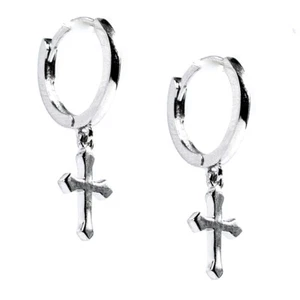 Pendientes de aro abragie colgantes colgantes de plata mini gota para hombre pequeños lisos - Imagen 1 de 5